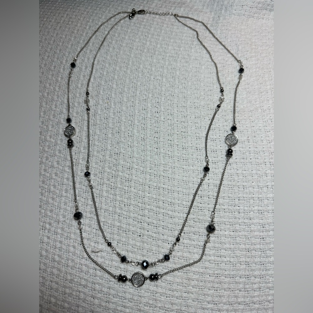 Beaded Two Strand Statement Necklaced - image 1